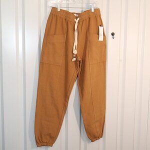 Sol Angeles Womens Mara Cotton Canvas Pant Size Med Color Ember Jogger Style NWT